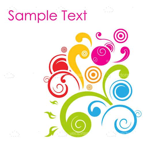 Abstract Background with Colorful Swirls Pattern and Sample Text